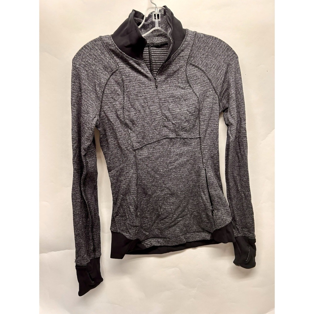 Lululemon Womens Grey 1/2 Zip Size 4 Athletic Pullover Jacket (F2)